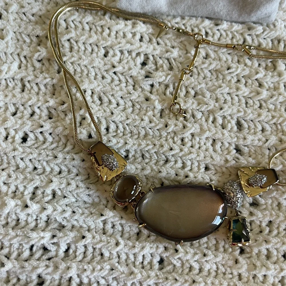 Alexis Bittar Gold and Silver Necklace with Stone Accents - Picture 2 of 7